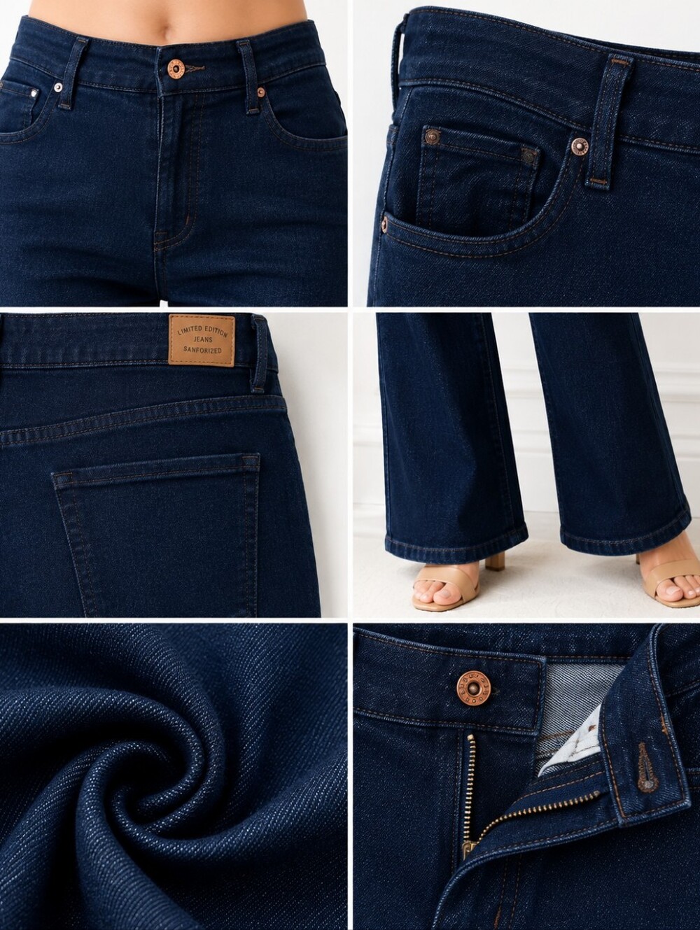 Signature by Levi Strauss Mid Rise Bootcut Jeans Dark Wash W35 L32 - Picture 3 of 7